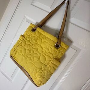 Relic yellow quoted tote handbag purse